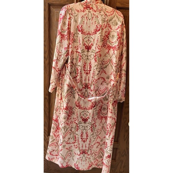 Gillian & O'Malley Sexy Pink Red Green Floral Peignoir Set Lace Chemise Robe S/M - Picture 7 of 13